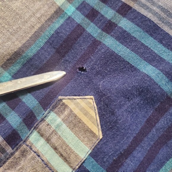 Western Plains Trading Co Blue,‎ Grey Long Sleeve Embroidered Western Pearl Snap - Picture 8 of 9